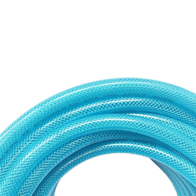 SANFU Polyurethane(PU) Reinforced 1/4â€ID(6.3 x 9.8mm) x 50ft, Air Hose With 1/4â€ Swivel MNPT Solid Brass Quick Coupler and Plug, Transparent Blue(50â€™) - Image 2